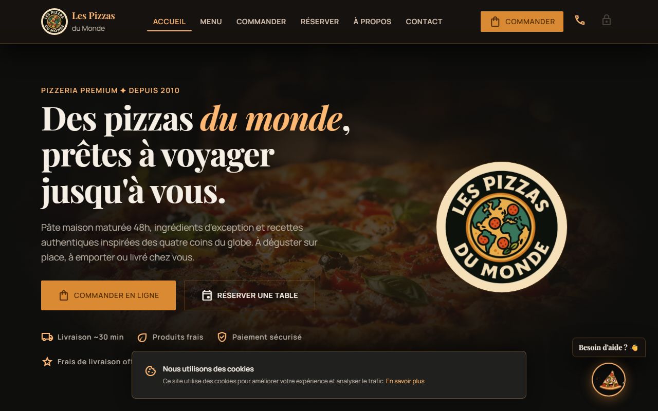 Site internet pour pizzeria en Essonne — réalisation AI Tech Connect